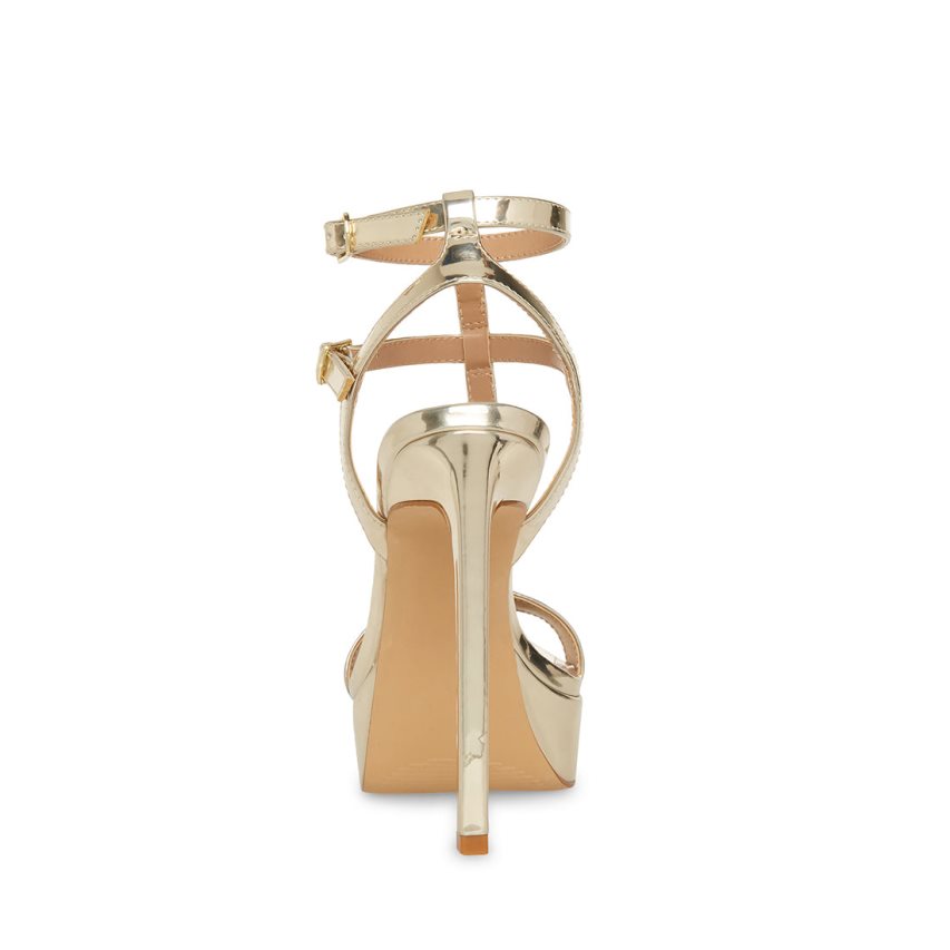 Gold Steve Madden Selma Women's Heels Sandals | PH 8763SXA